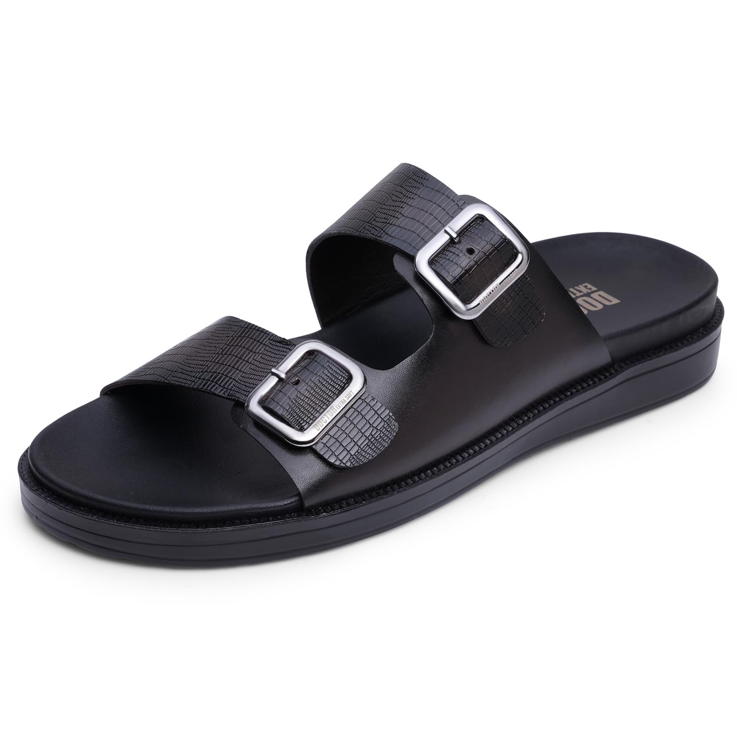 Men's Classic Casual Original Leather Thong Black/Brown Sandals/Chappals with Memory Foam Cushion| Stylish & Non-Slip|Comfortable & Lightweight |Flip flops Slippers Gents & Boys F-7-image-48