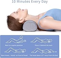 Vista 2 de Bespilow Almohada cervical para el cuello para aliviar el dolor, rollo de cuello cilíndrico pequeño y cojín redondo, dispositivo de tracción