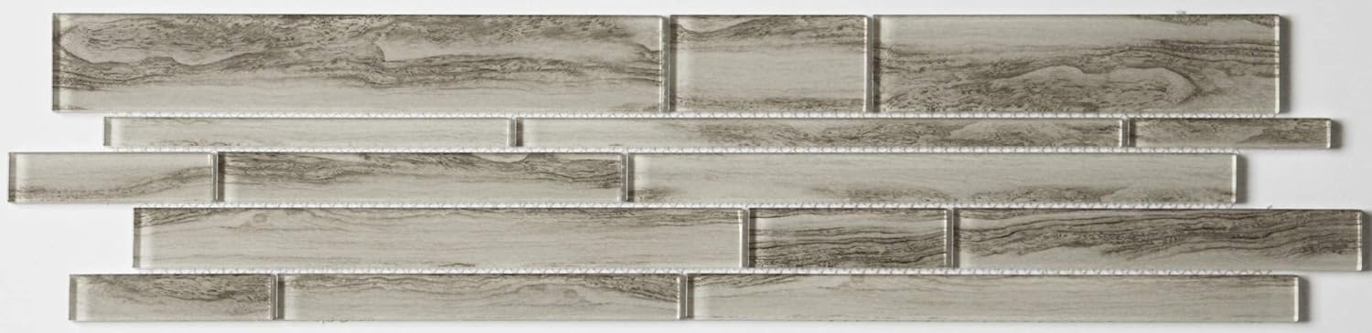 Emser Tile W93ZENEA0624MOL Emser Tile W93ZEN0624MOL Zen - 6" x 24" Linear Floor and Wall Mosaic Tile - Semi-Gloss Glass Visual