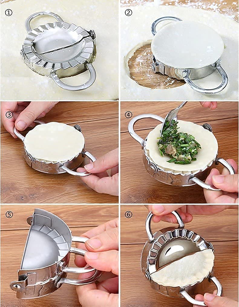 DD Retails Stainless Steel Dumpling Maker | Momos Maker | Dough Press Mould | Gujiya Maker Mould | Wrapper Dough Cutter (Pack of 1) 3