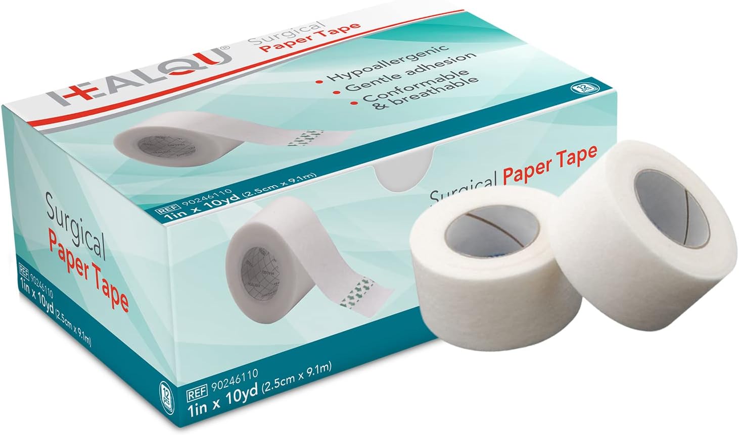 HEALQU Medical Adhesive Paper Tape for Wound Care, Surgical Tubing, First Aid Supplies and