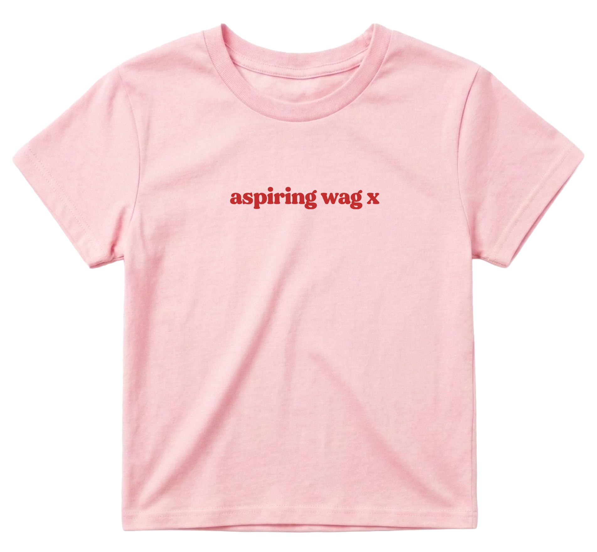 Sanfran Clothing Aspiring Wag Baby Tee T-Shirt Top World Football Shirt England Scotland Country Team 2026 Soccer Womens Flag Varsity Shirt Light Pink (Red Text) - Medium โ image 1