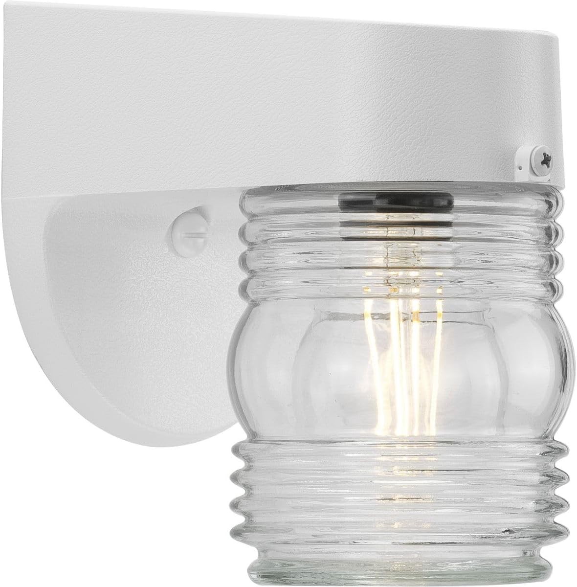 Progress Lighting Polycarbonate Outdoor 1-Light Clear Glass Traditional Outdoor Wall Light White