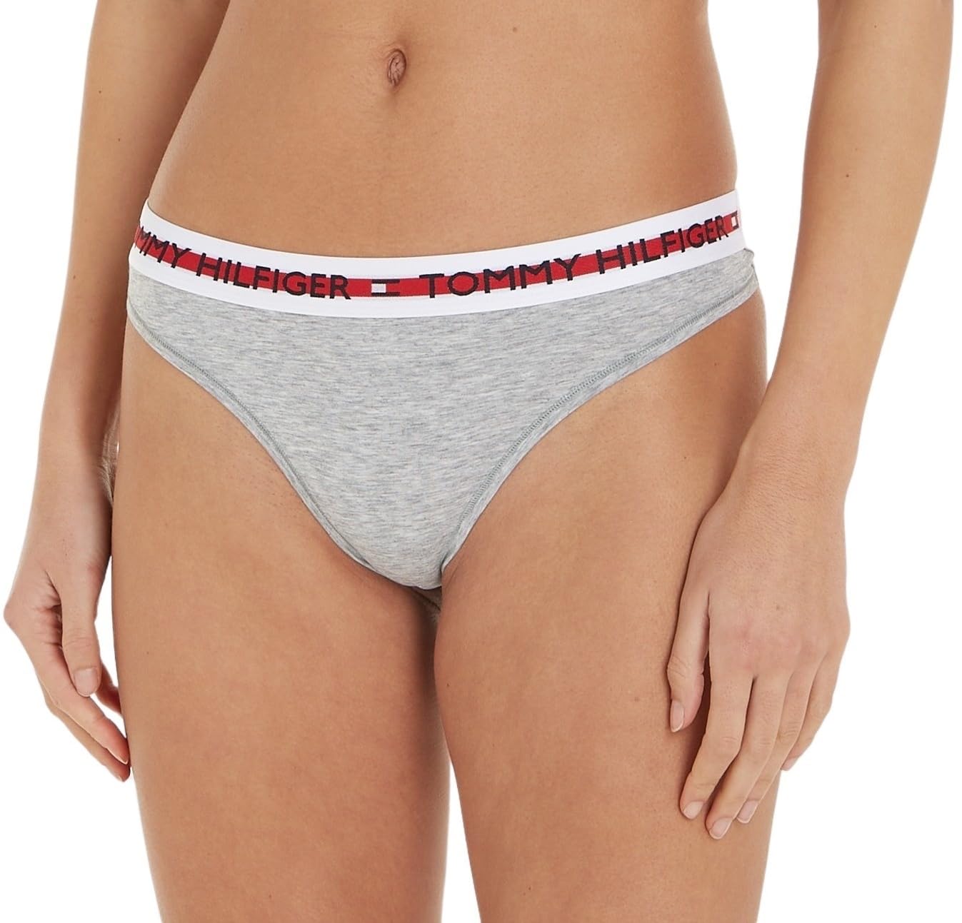 Tommy Hilfiger Women's Thong Uw0uw02458 Thongs, Grey (Mid Grey Heather), S