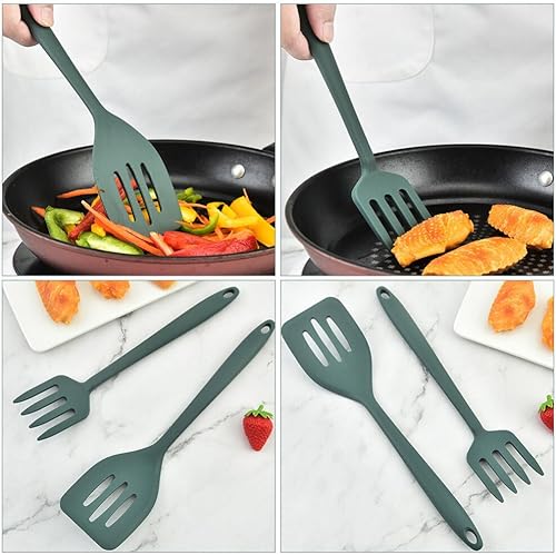 Miniatura 6 de Juego de espátulas de silicona, tenedor flexible de silicona, espátula de cocina, tenedor de cocina resistente al calor, utensilios de cocina de