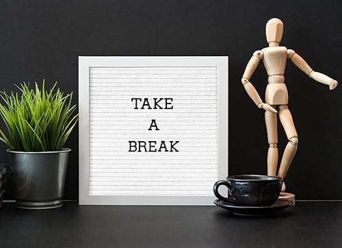 Miniatura 3 de Cartel de tablero de letras con marco blanco de 12 x 16 pulgadas, tablero de anuncios de fieltro para bebé con letras grandes, tablero de letras