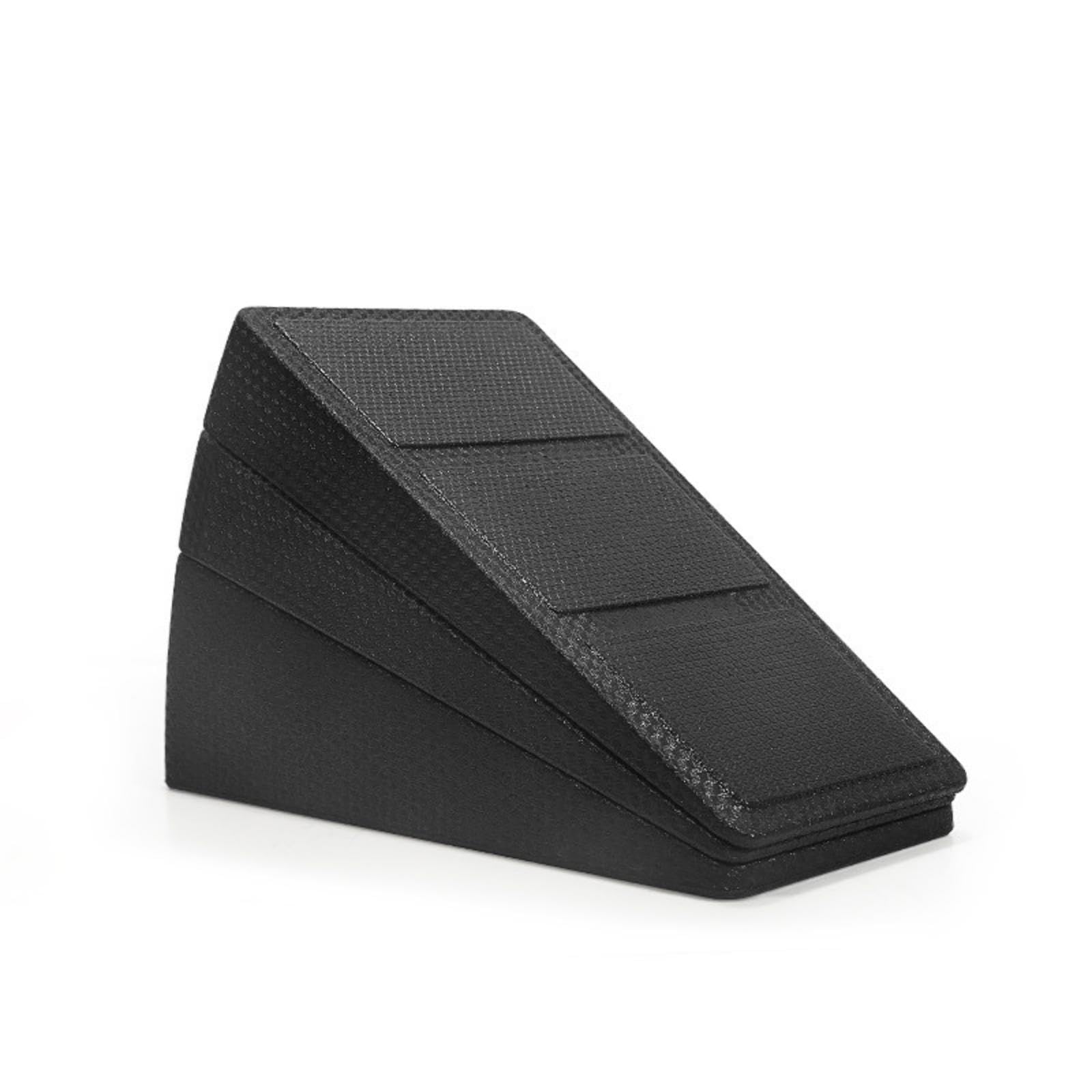 3 Pieces Foam Slant Board Anti-Slip Stretching Wedge Textured Squat Wedge Block for Fitness Enthusiasts, Home Gym, Physical Black Trapezoid-image-9