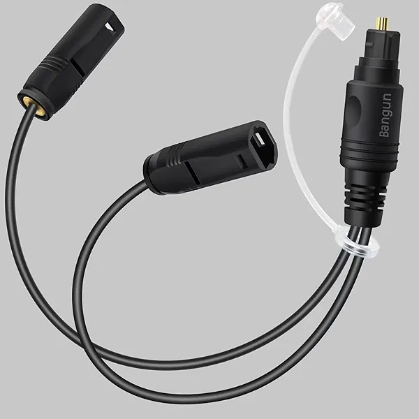 1x2 Digital Audio Splitter, Toslink Digital Fiber Optic Audio Splitter 1 Male Input 2 Female Output (for Home Theatre, Xbox, PS3/PS4)