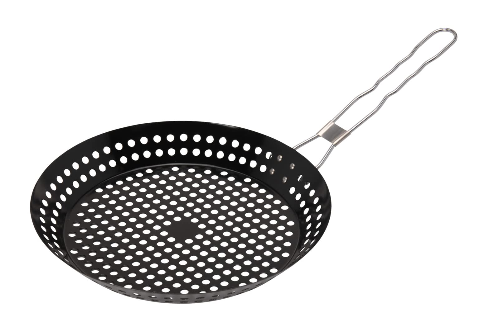 Padella per grigliare manico in legno pieghevole in metallo