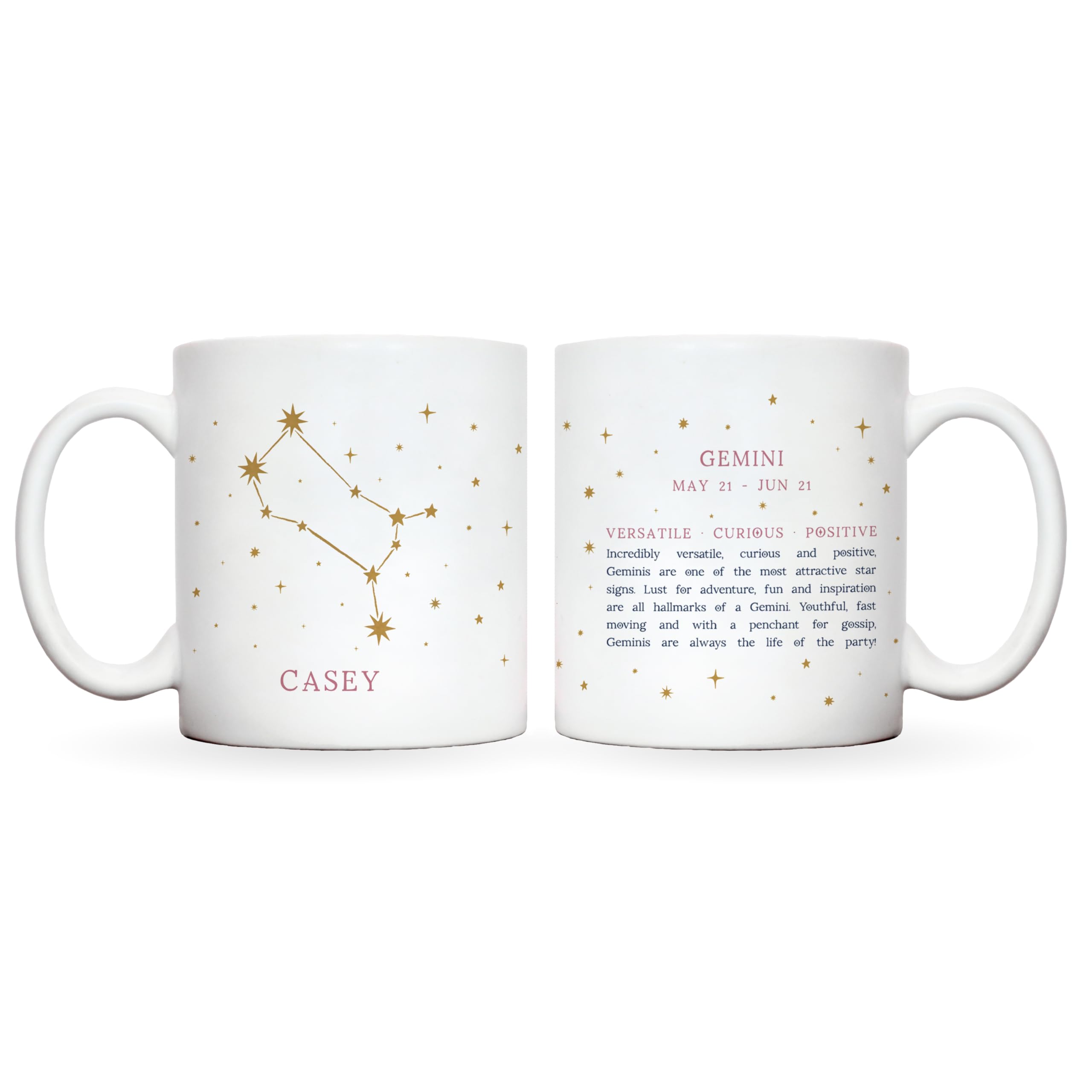 Star constellation mug personalised | constellation map | constellation cup in 12 star signs with characteristics of that starsign | star sig constellation mugs for her | gifts for women (Gemini)