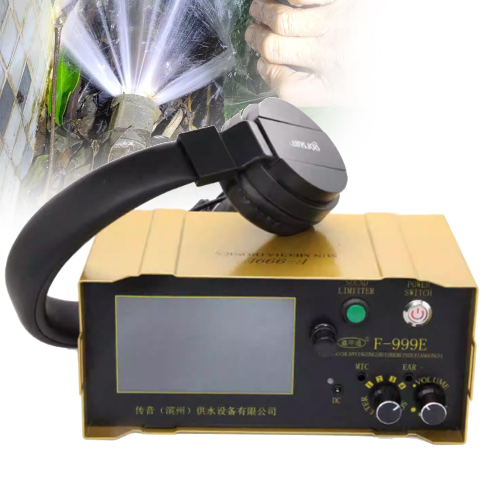 Unterirdischer Wasserleck Detektor Mit Kopfhörer, Geophon Sensor Für Wasserleitungen, 4 Einstellbare Frequenzmodi 200Hz-3000Hz, Lecksuchgerät Für Rohre Und Feuerlöschsysteme