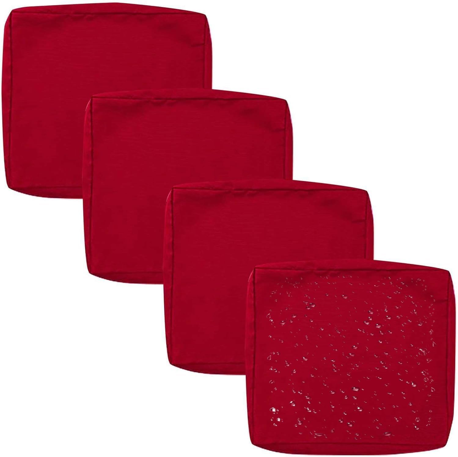 1/2/4 Pack Waterproof Sofa Seat Cushion Covers with Zipper for Outdoor and Indoor/Patio/Garden/Rattan/Chairs Furniture Protectors Cover 24x24/26x26in Cushion Slipcover Removable(Color 13,24x24x4in(4pc