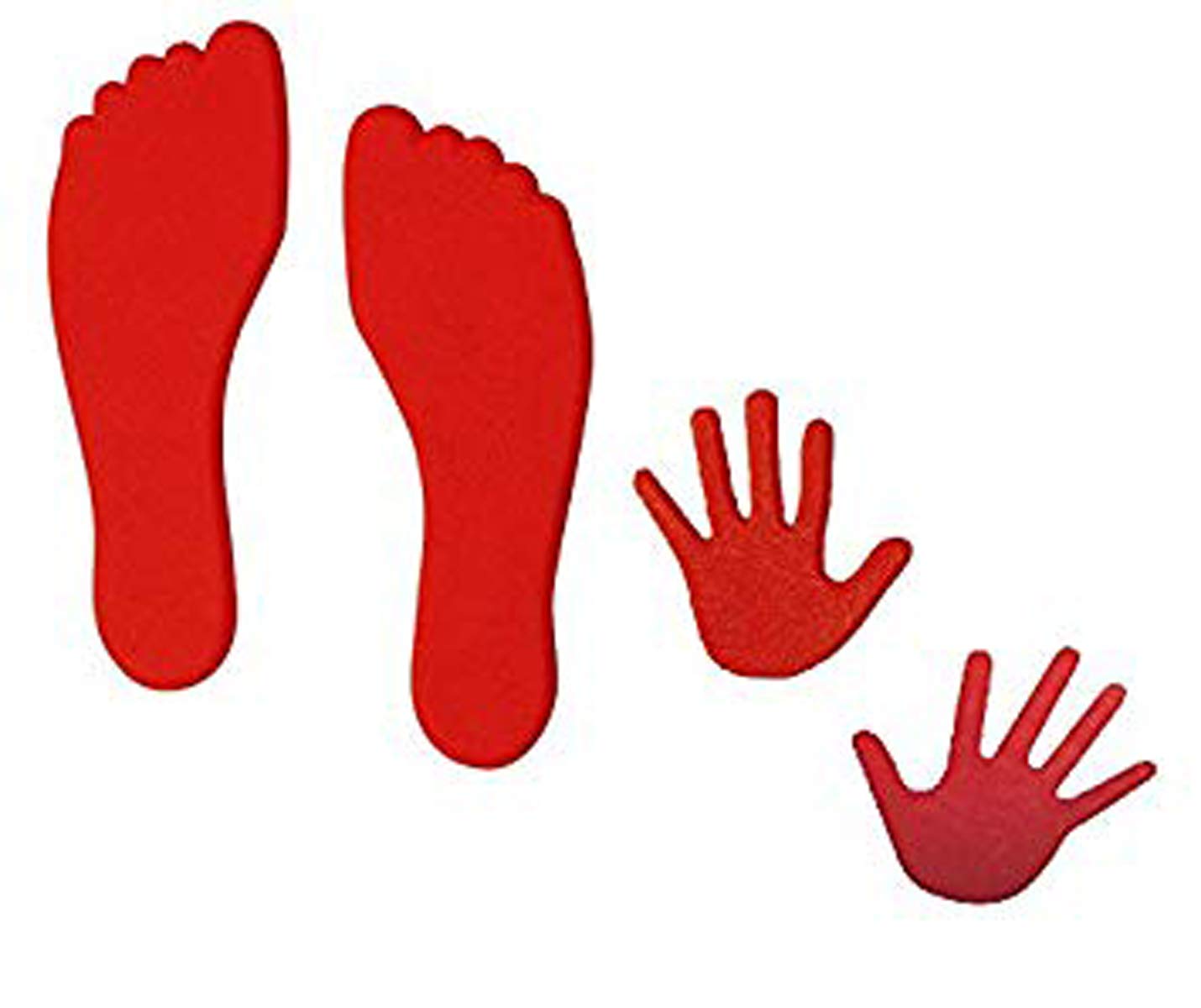 Visiodirect Lot de 10 Paires de Pieds et de Mains pour Le marquage au Sol Coloris Rouge