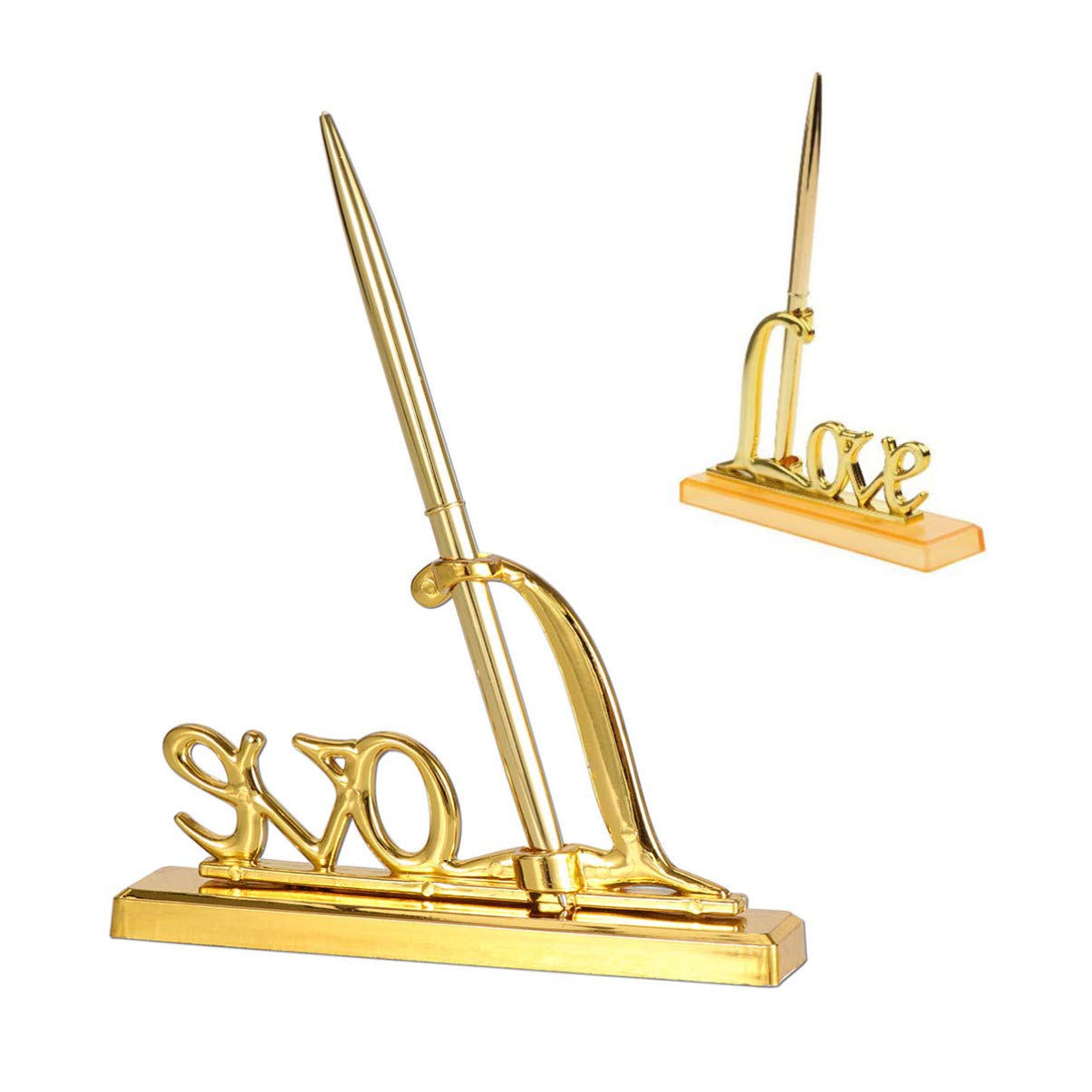 TOYANDONA 1pc Signing Pen Holder Signing Pen Set Wedding Metal Gold Party Sign Pen Stand Holder Plated Guest Book Signing Pen Set for Home Office