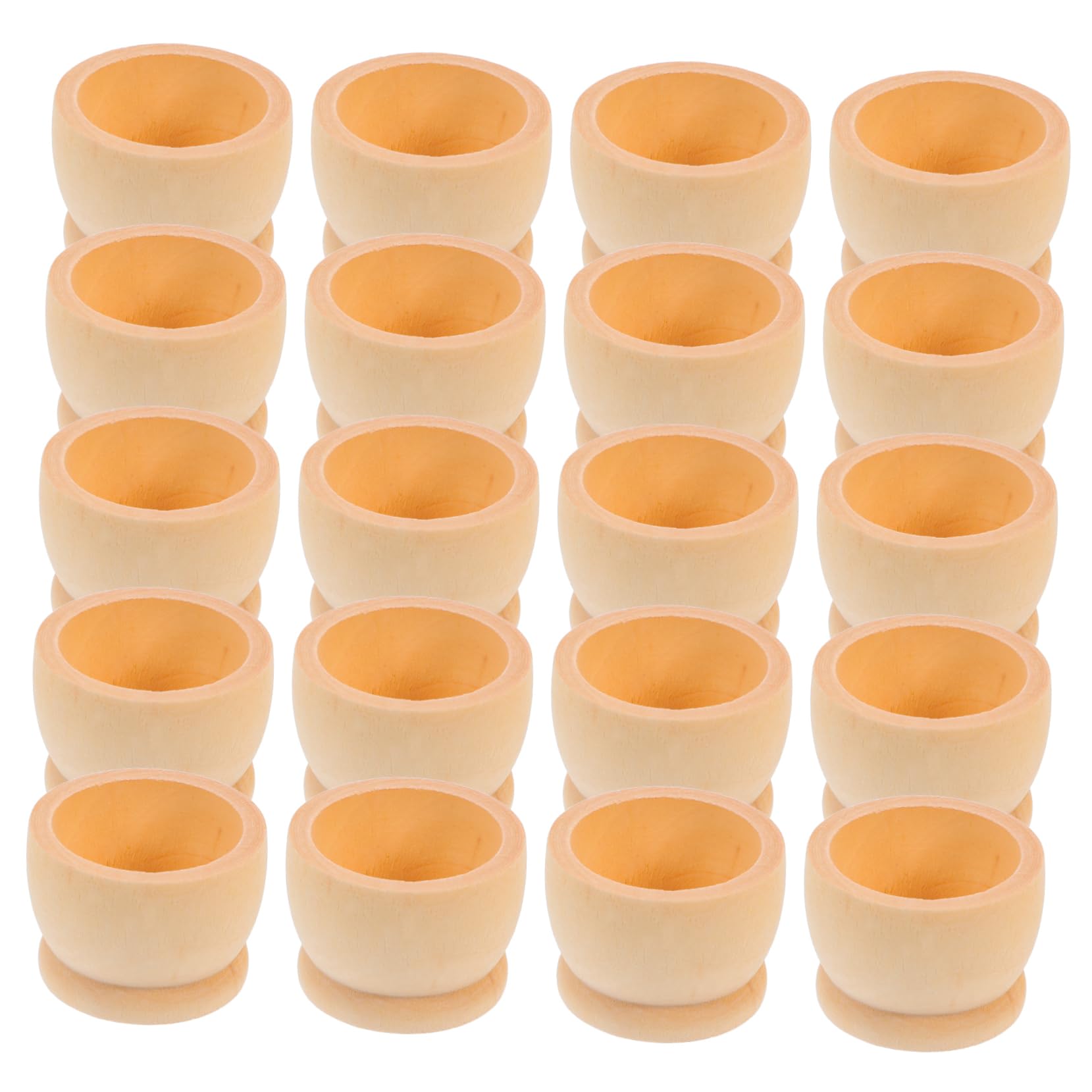 Angoily 20Pcs Wooden Egg Cups for Decoration Egg Display Stand Smooth Surface for Home Party Favors