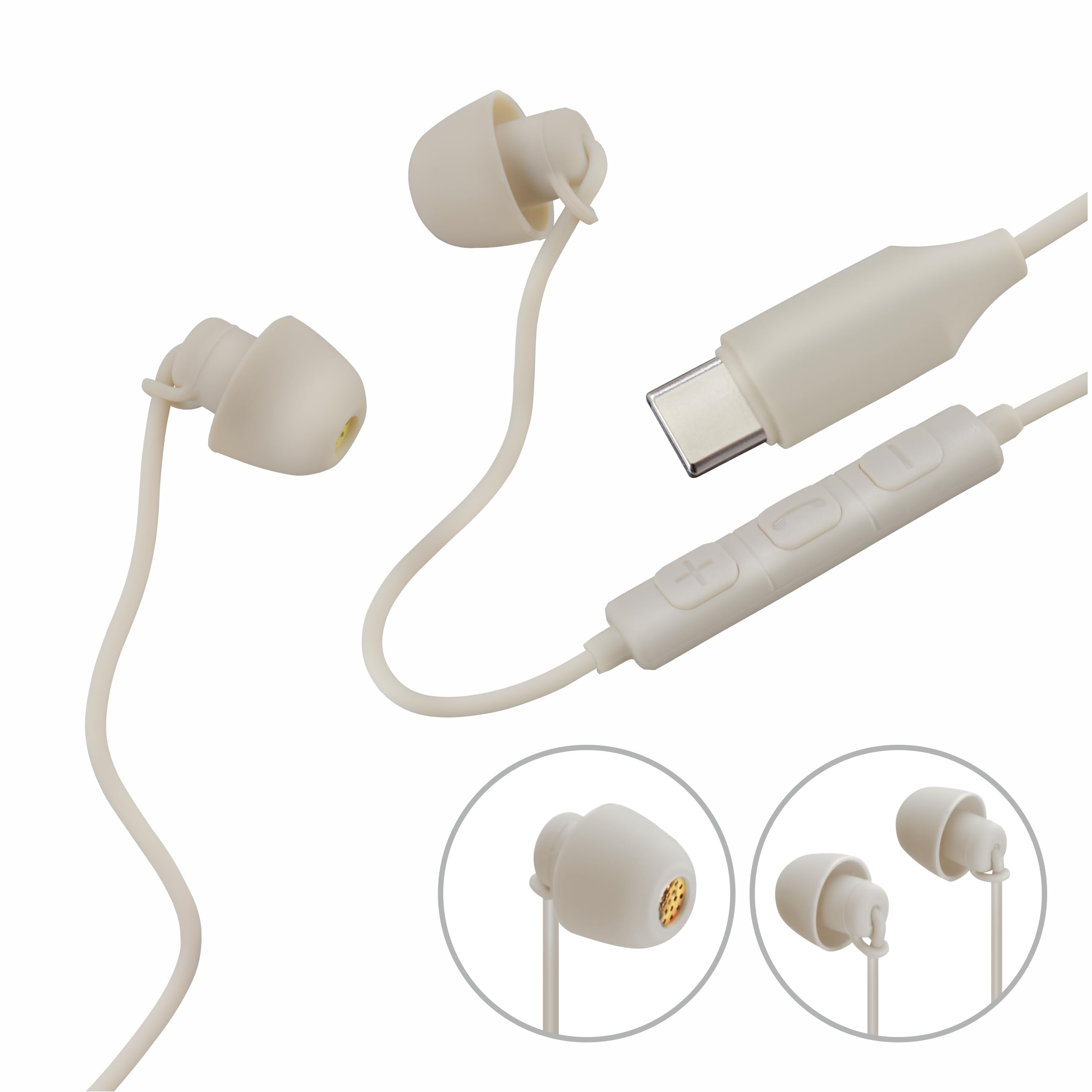 Hama, Calm Headphones, In-Ear, Microphone, Cable Kink Protection, USB-C, sand