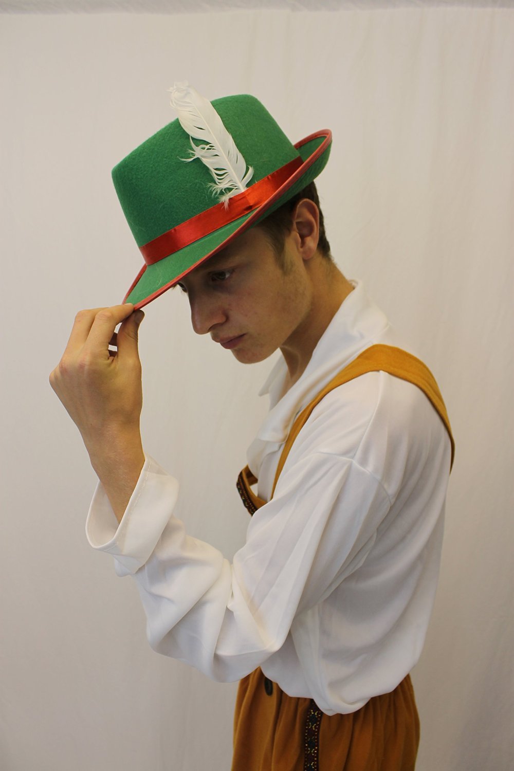 Damska czapka bawarska - Oktoberfest bawarska czapka z piórami - dorośli niemiecki tyrolski trilby fantazyjny dodatek do kostiumu
