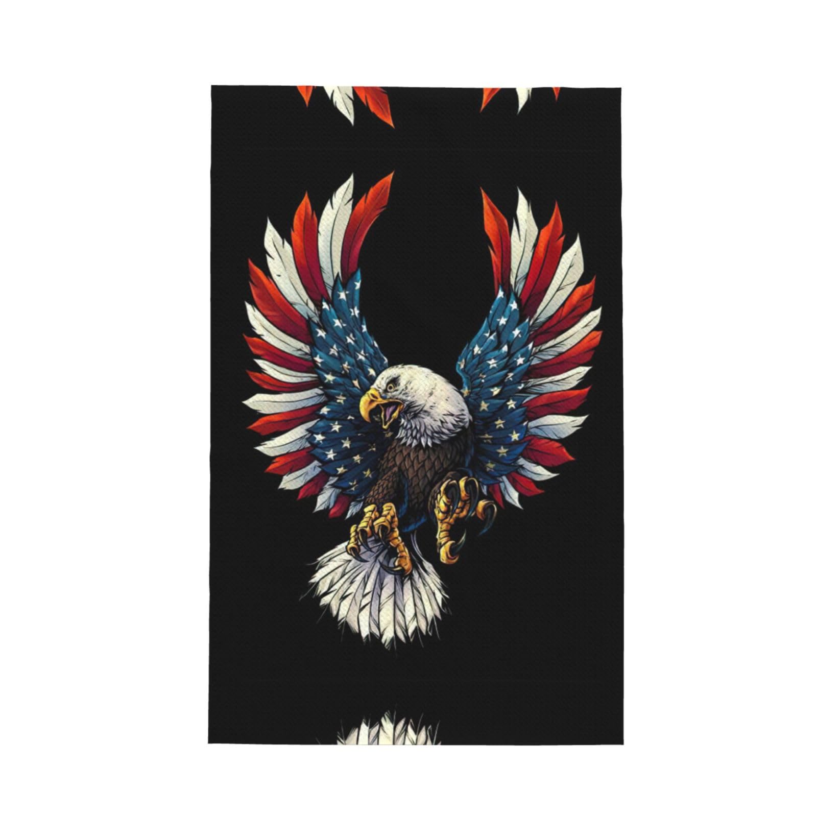Uusnwaa American Eagle Flag Printed Waffle Microfiber Kitchen Towels