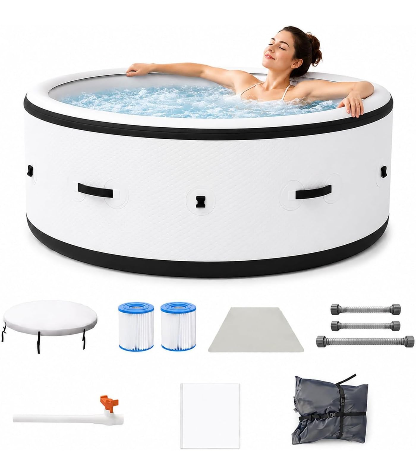 Spa Gonflable Chauffant 150 Jets et LED pour Jardin