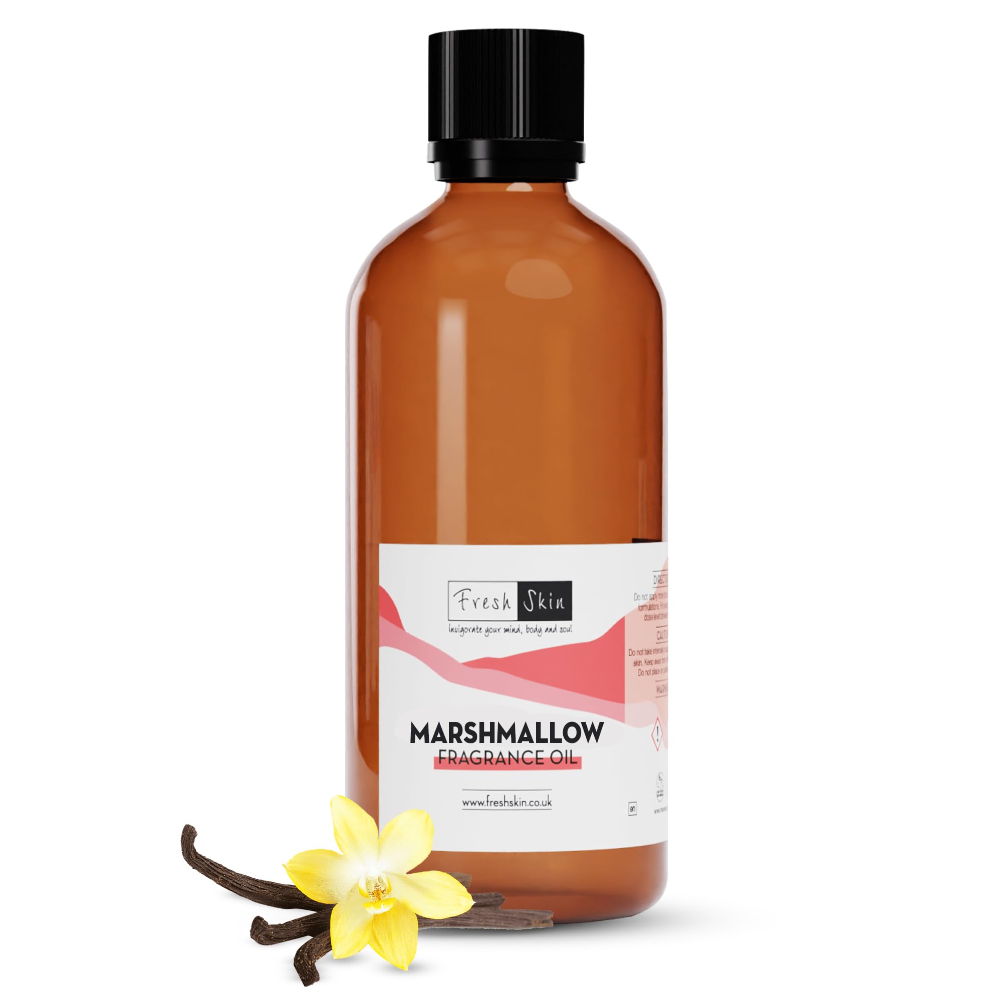 Freshskin Beauty LTD | 100ml Marshmallow Fragrance Oil - Candles, Bath Bombs, Soap Making, Reed Diffusers & Wax Melts - Cosmetic Grade - Vegan Friendly - A Rich, Complex, & Long Lasting Scent!