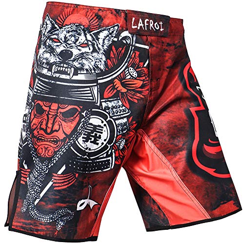 LAFROI Mens MMA Cross Training Boxing Shorts Trunks Fight Wear with Drawstring and Pocket-QJK01