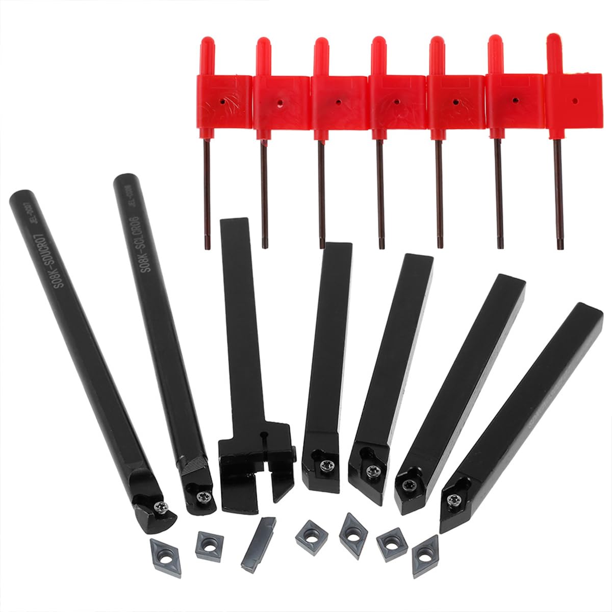 Juego de 21 herramientas de torno multifunción para herramientas de torneado con inserciones de carburo (12 mm).