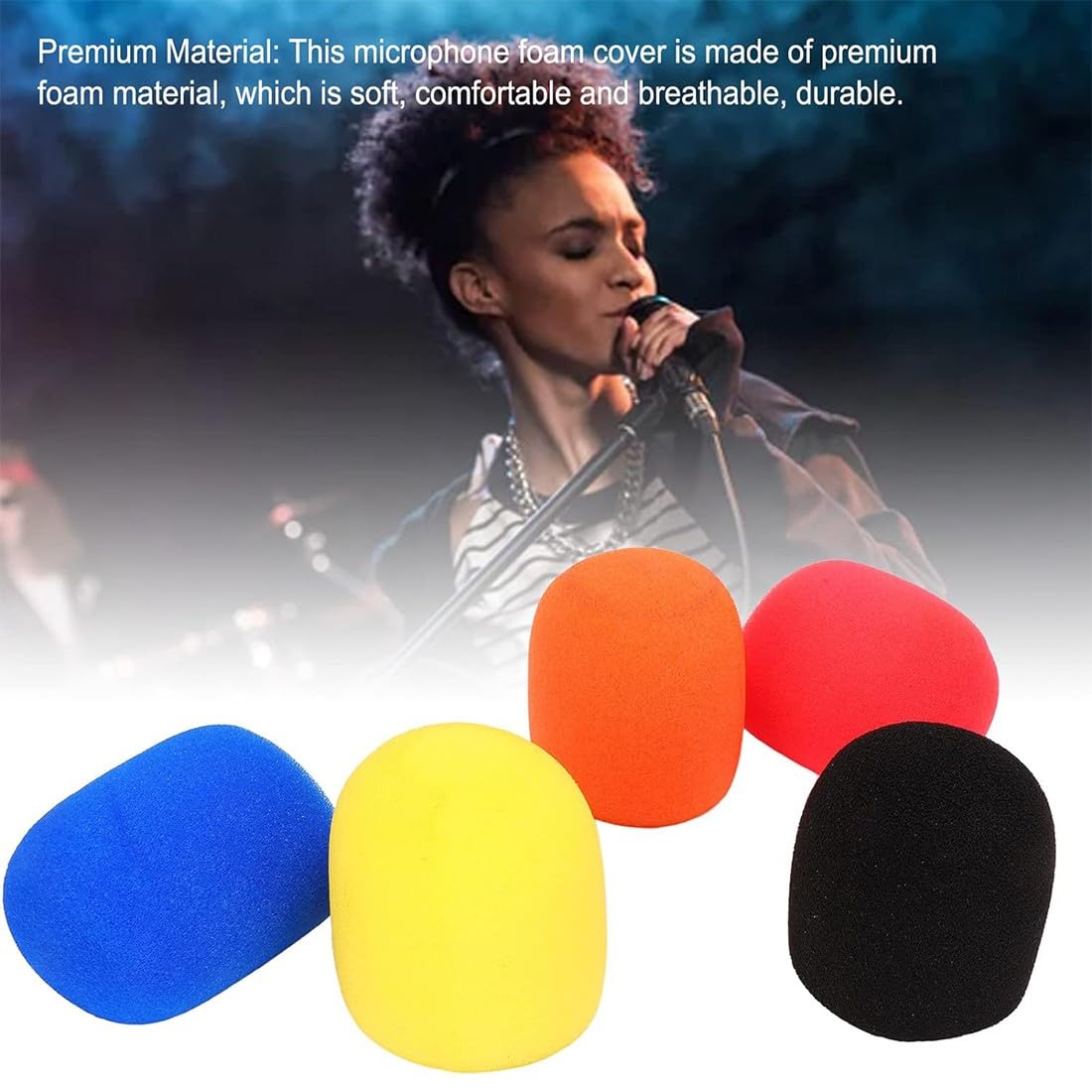 Lot De 5 Bonnettes Anti-vent En Mousse Noire Pour Microphones à Col De Cygne – Protection Contre Le Souffle Et La Poussière