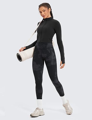 Miniatura 42 de CRZ YOGA Leggings de entrenamiento para mujer con sensación de desnudez cepillada de 25 pulgadas, pantalones de yoga de compresión de cintura alta