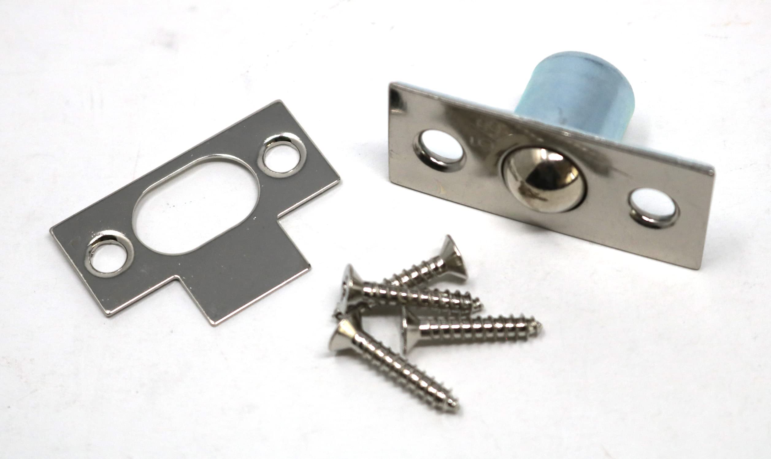 fiXte Bales Tubular Ball Roller Bolt Spring Cupboard Cabinet Door Catch Nickel Plated Plates 13mm, 16mm, 19mm (16mm)