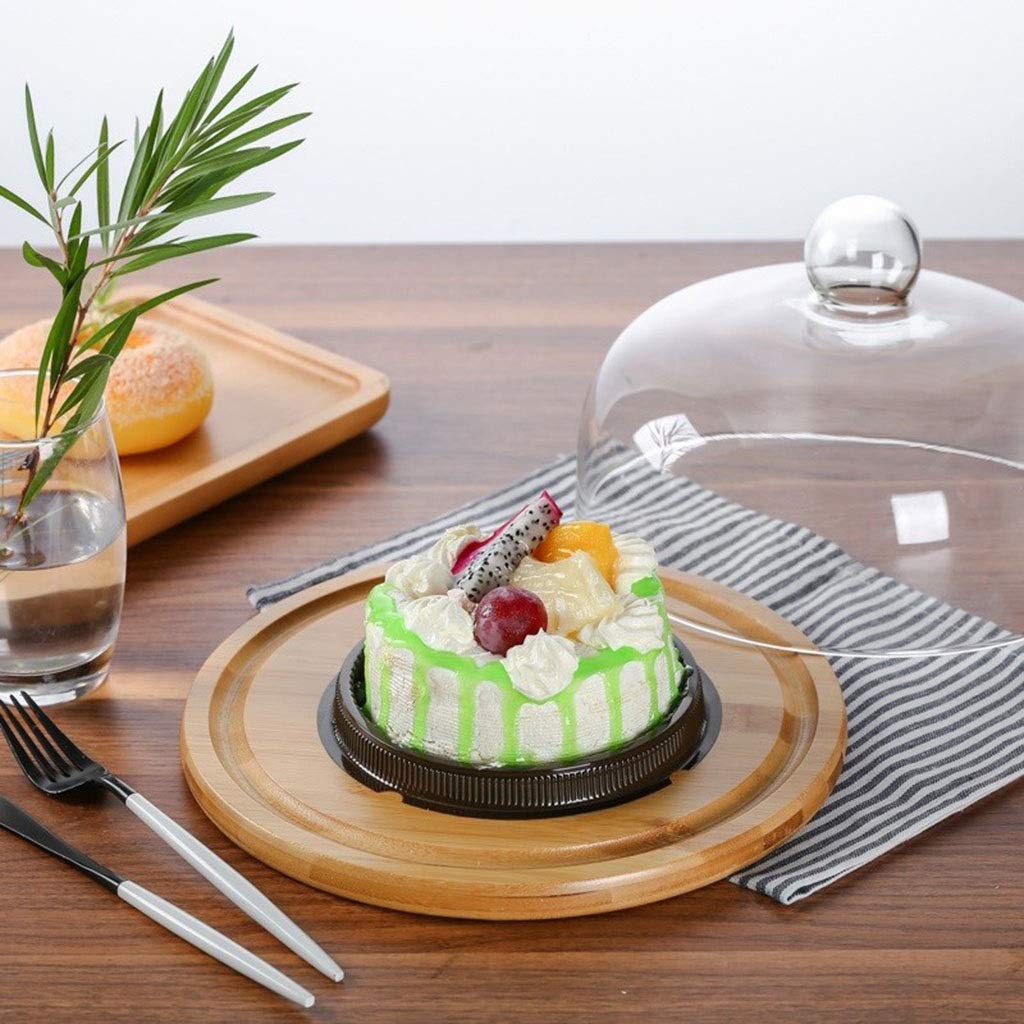 Amazon｜ケーキガラスドーム、パン透明ダストカバーフルーツ保存カバー