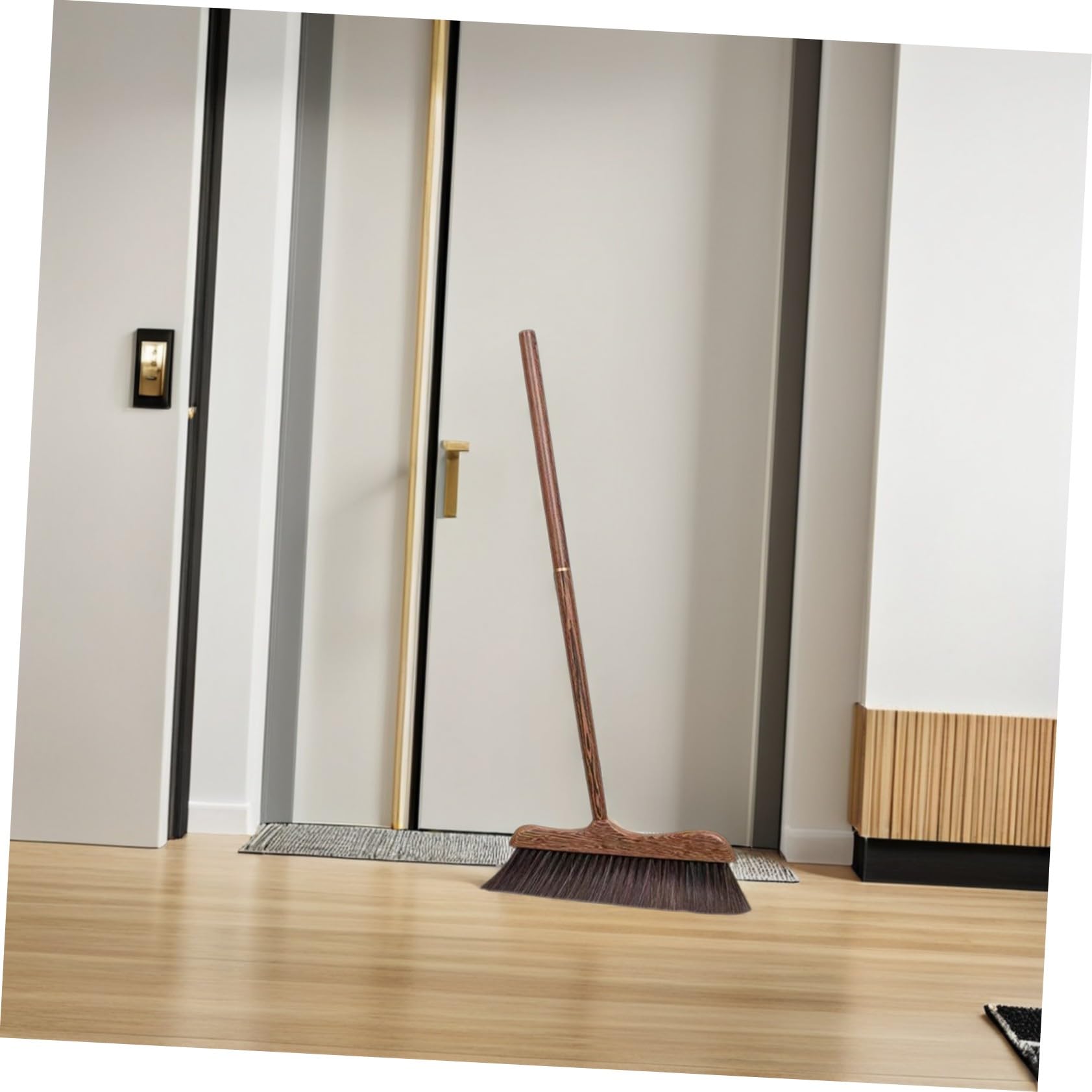 Hartholz Besen mit Langem Stiel Weiche Borsten Ergonomisch für Komfortables Kehren Staubfrei und Schonend für Böden Vielseitig Einsetzbar für Innen und Außenbereiche