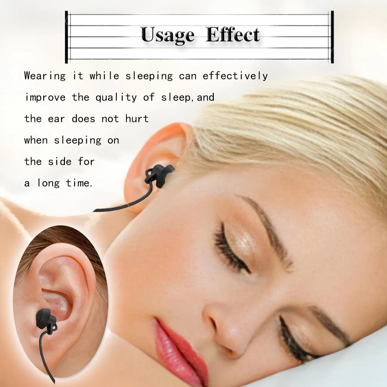 Auriculares para dormir intraurales con cancelación de ruido, auriculares con cable suave con control de volumen de micrófono para canal auditivo pequeño, insomnio para dormir, compatible con