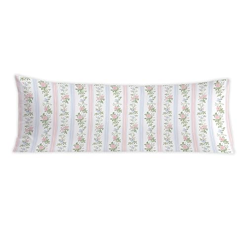 Grandmillennial Floral 20x54 Body Pillow Cover, Cottagecore Room Decor, Grand