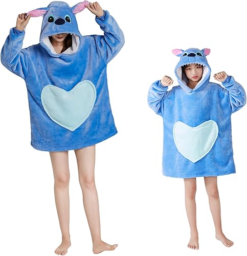 Manta con capucha unisex de animales, manta cómoda y cálida con bolsillo, para niños