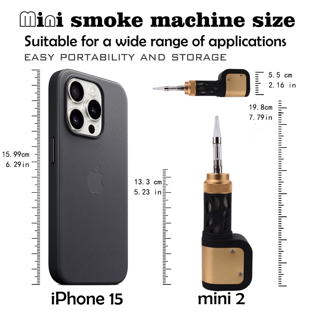 Yiduomile Metal Smoke Machine,mini smoke machine for Photography, Parties, and Atmosphere Creation - Durable and Portable Fog Generator (black gold)