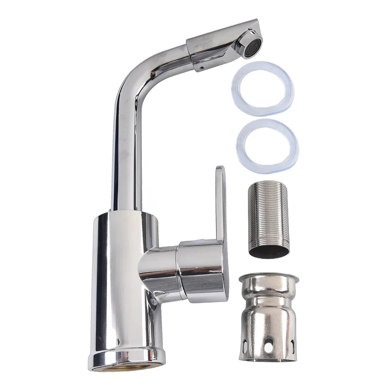 Jvddi Silver Bathroom Faucets Hot Cold Mixer Plastic Steel Kitchen Deck Mounted Basin Sink Faucets