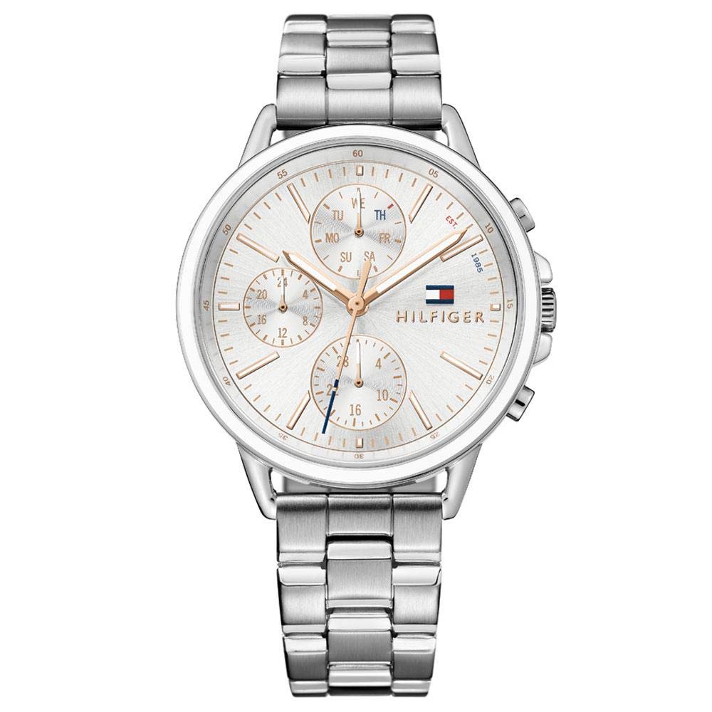 Tommy Hilfiger Reloj Analógico de Cuarzo multifunción para mujer con Correa en Acero Inoxidable con Correa en Acero Inoxidable - 1781787