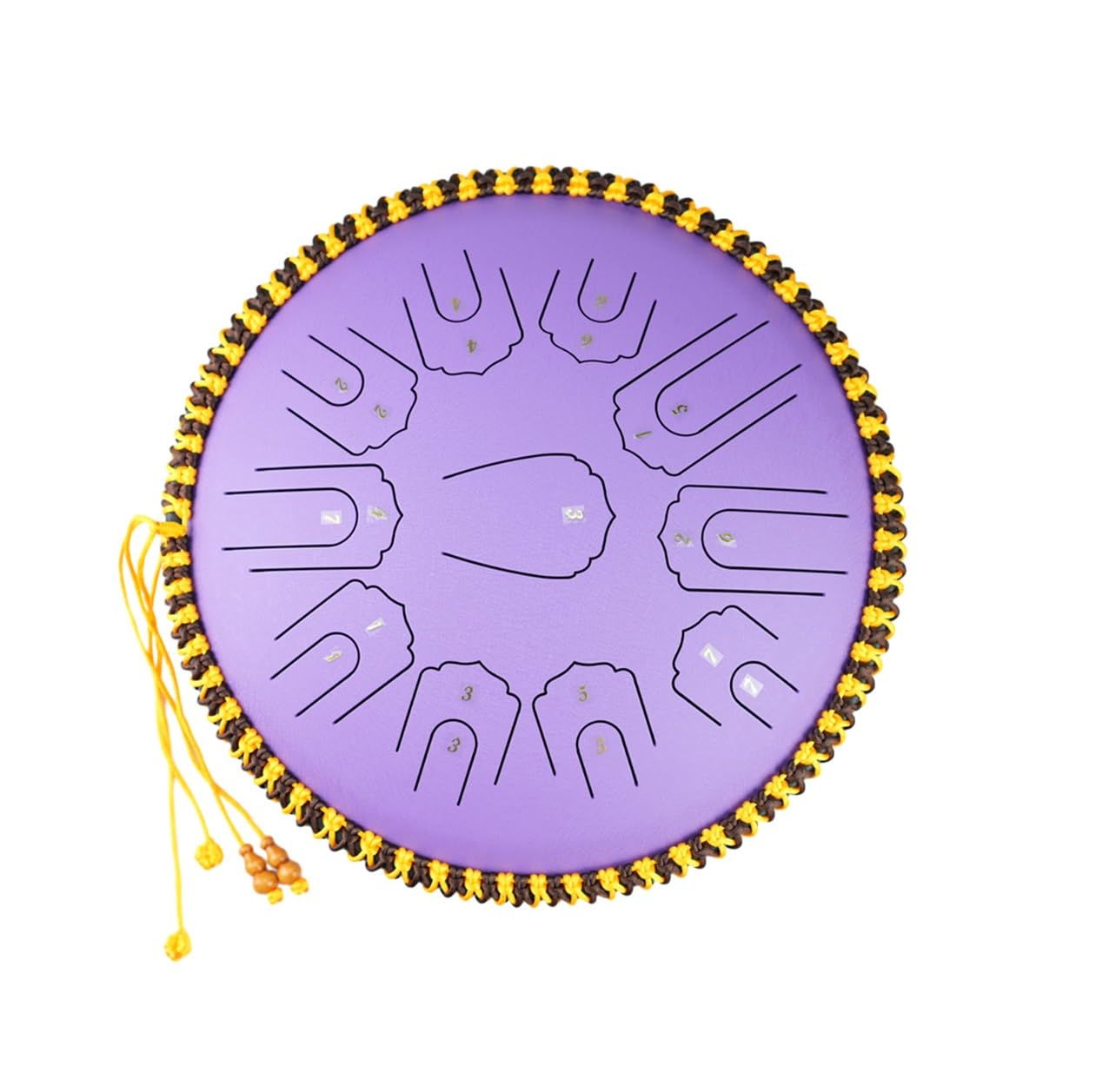 Dilwe Stalowy Bębenek, 21 Nut C, 15-calowy Instrument Muzyczny ze Stali Węglowej z Futerałem do Przenoszenia, do Medytacji, Jogi, Edukacji Muzycznej (PURPLE)