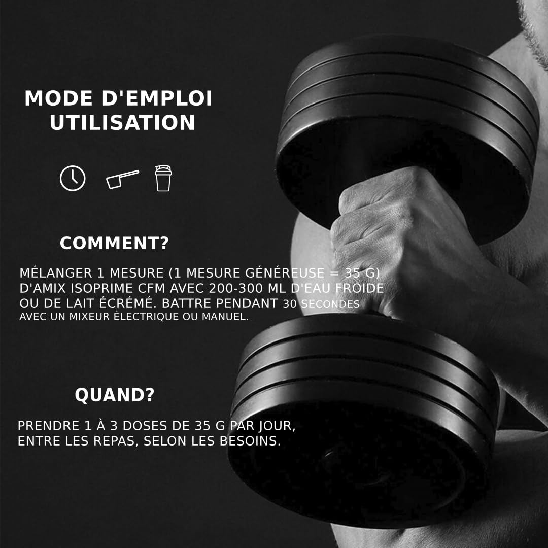 AMIX IsoPrime CFM - Isolat de Protéine de Lactosérum pour la Récupération Musculaire et L'augmentation de la Masse - Faible teneur en Lactose et en Graisses - Enzymes Digestives - Chocolat - 1 kg