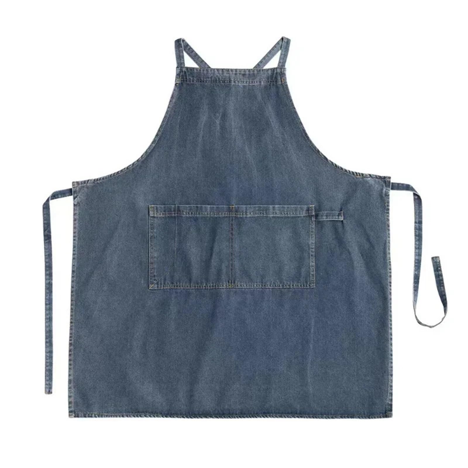 2 uds elegante delantal vaquero Unisex con bolsillos for hombres y mujeres cocina jardinería pintura Chef Para Hogar