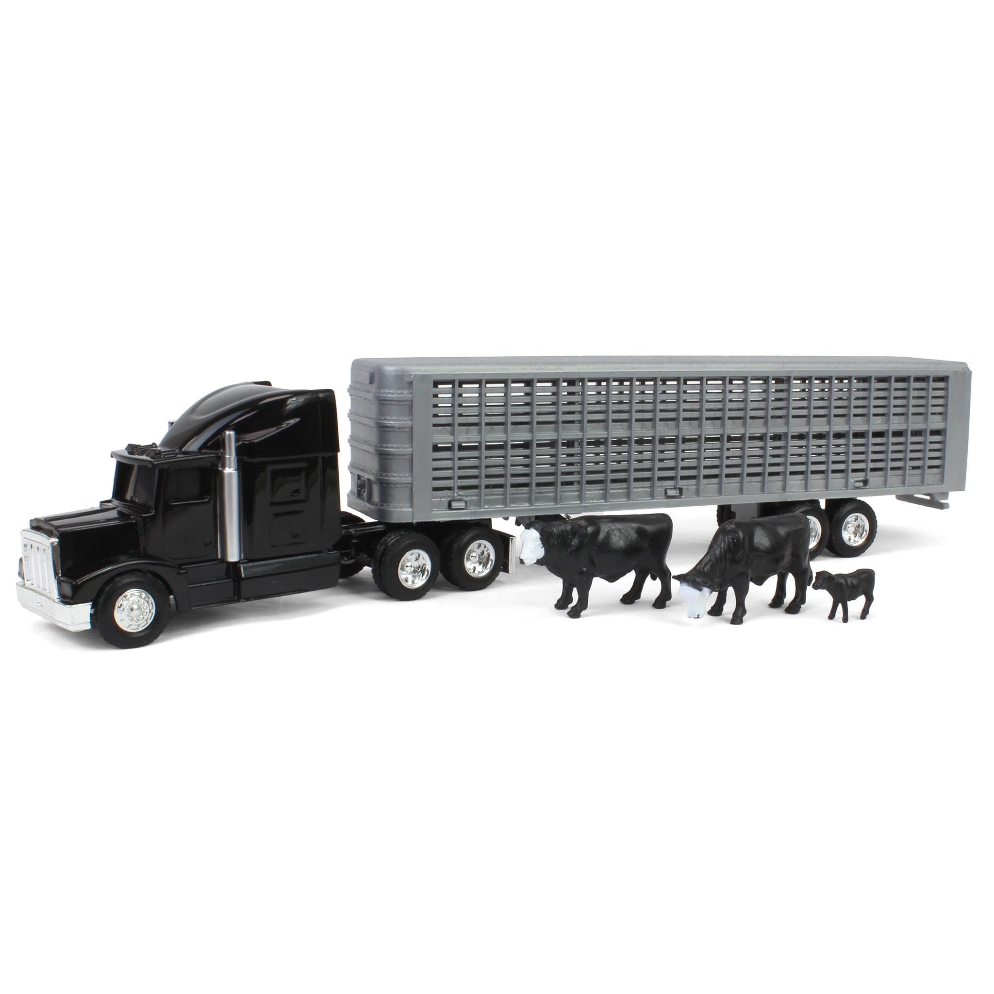 ERTL Tomy Farm Semitruck with Livestock Trailer and Toy Animals