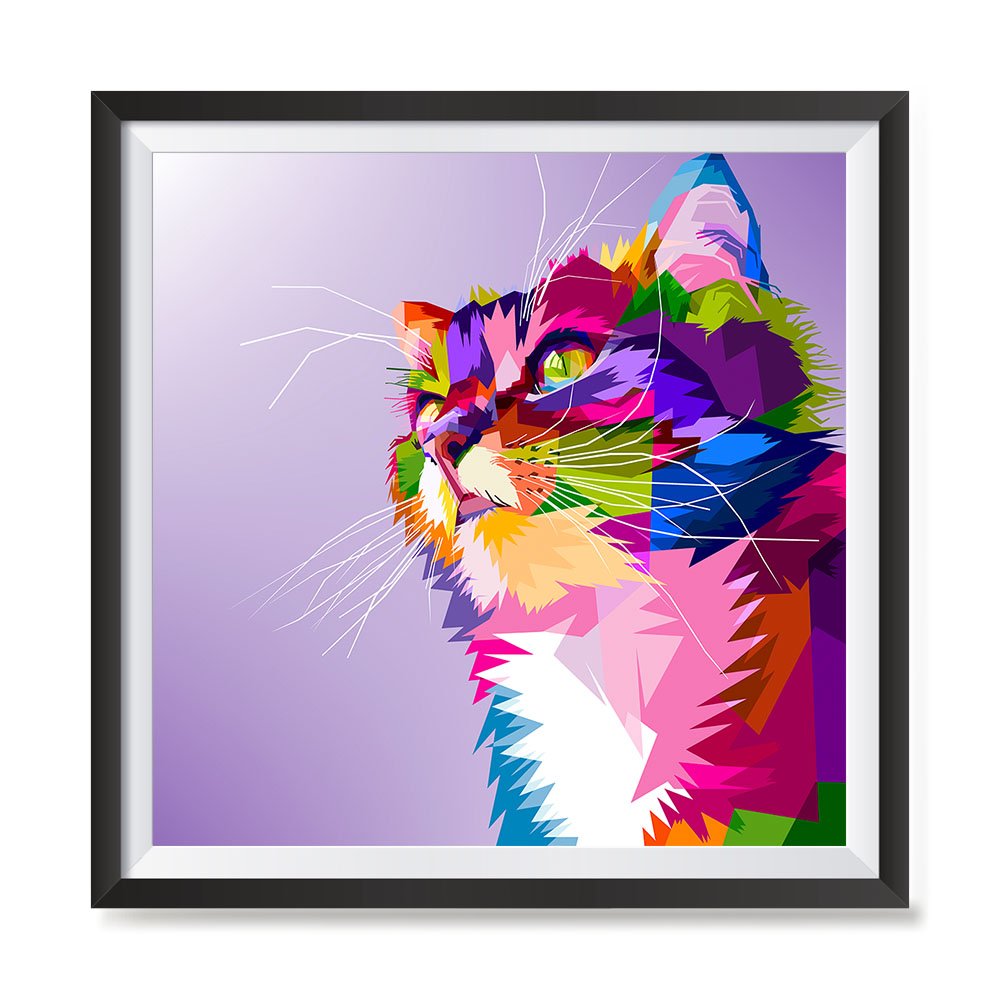 Amazon｜ezposterprints Popartデザインカラフルな動物ポスター