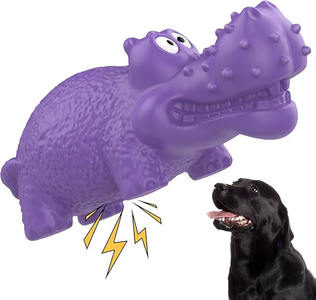 Pawaboo Dog Chew Toys for Aggressive Chewer, Indestructible Tough Durable Squeaky Dog Toys with Natural Rubber, Interactive Dog Toothbrush Teeth Cleaning Chew Toys for Large medium Breed Dogs
