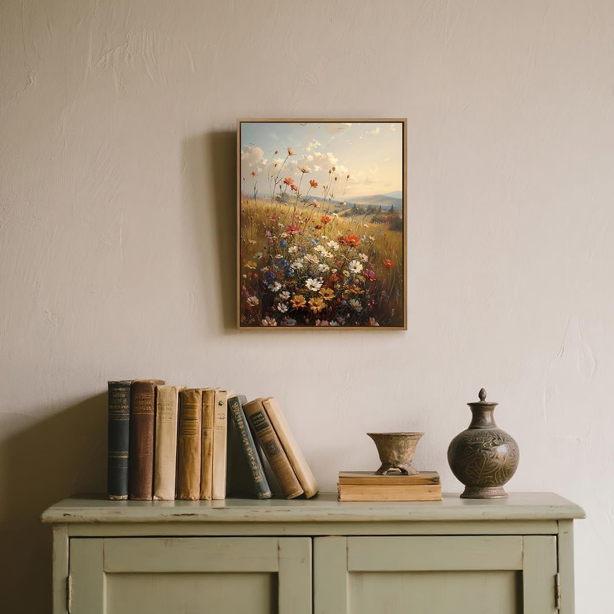 lianyibo Stampe su tela con fiori selvatici vintage, margherite colorate, dipinti su tela, natura, fiori, botanici, paesaggi, decorazioni per il soggiorno (50x70 cm/senza cornice)