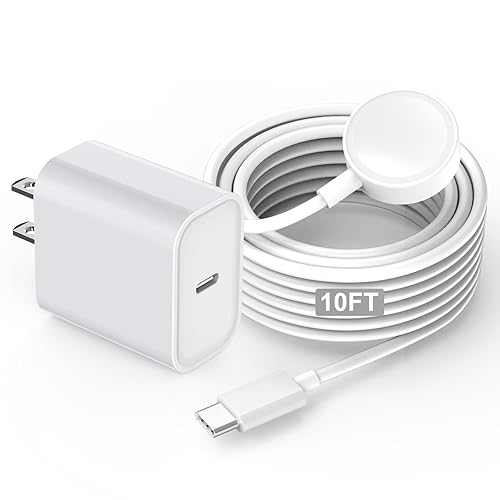 Miniatura 4 de Cargador rápido para Apple Watch, USB C de 20 W, adaptador de enchufe de cargador de iPhone Watch y largo de 6.6 pies, cable de carga rápida
