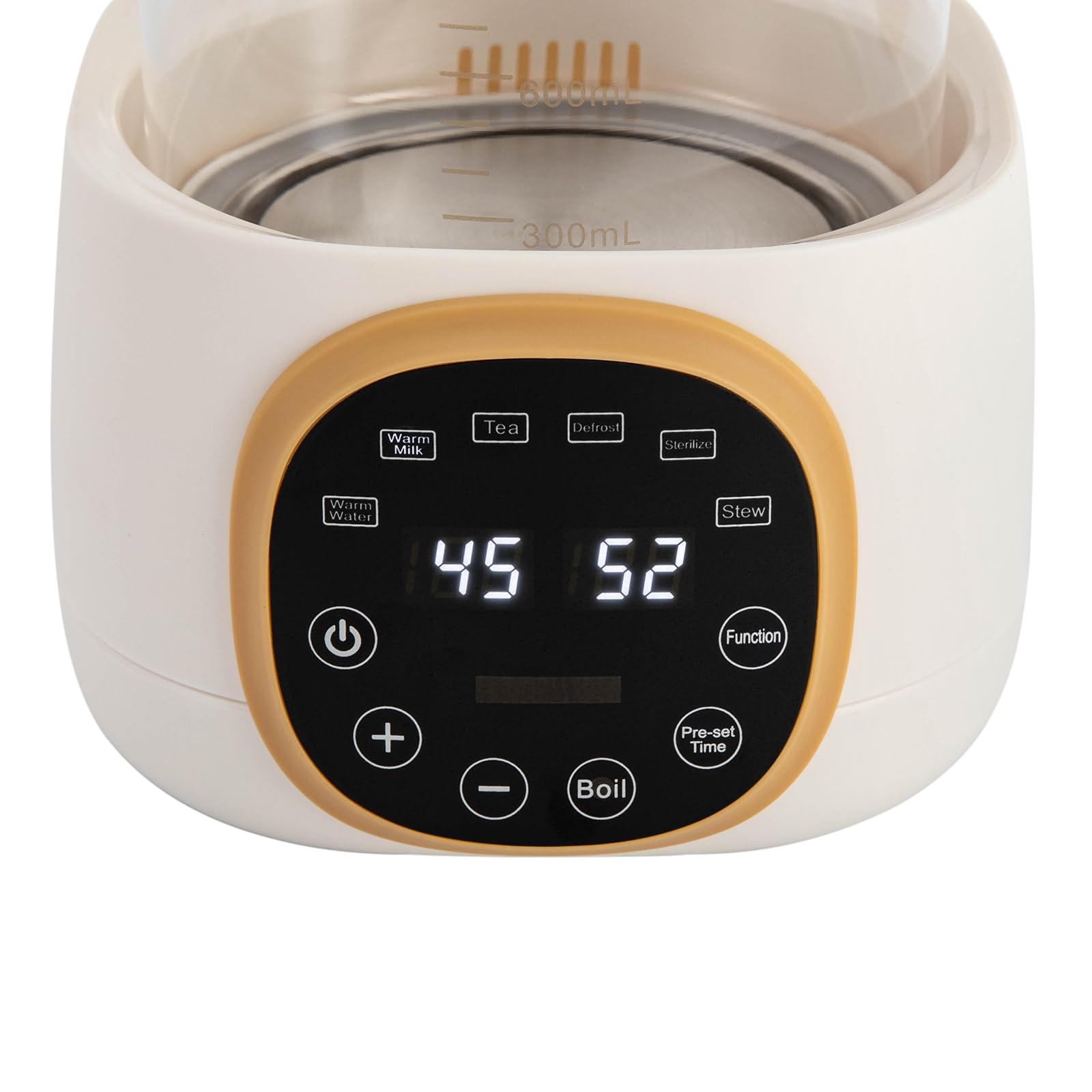 Bollitore con regolazione della temperatura, scaldabiberon con indicatori digitali a LED, 72 ore, 600 W, 1,3 l