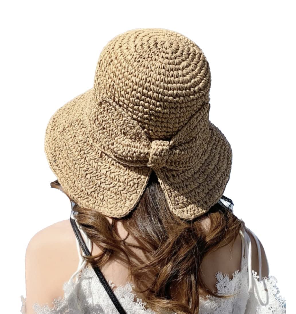 ブラウン ストローハット リボン付き Amazon | [$ole only] ソールオンリー ストローハット リボン