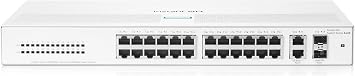 HPE Networking Instant On Switch Series 1430 26-Port Gb Unmanaged Layer 2 Ethernet Switch | 26x 1G | 2X SFP Uplink Ports | Fan-Less | US Cord R8R50A#ABA