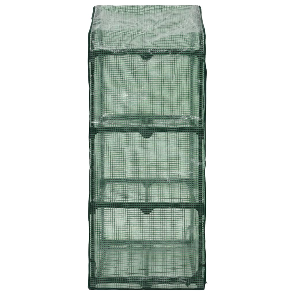 3-stopniowa mini szklarnia 69 x 49 x 125 cm z 3 półkami, odporny na warunki atmosferyczne inspekt z malowanej proszkowo rury stalowej i polietylenu, idealna na pomidory, warzywa, wysiew