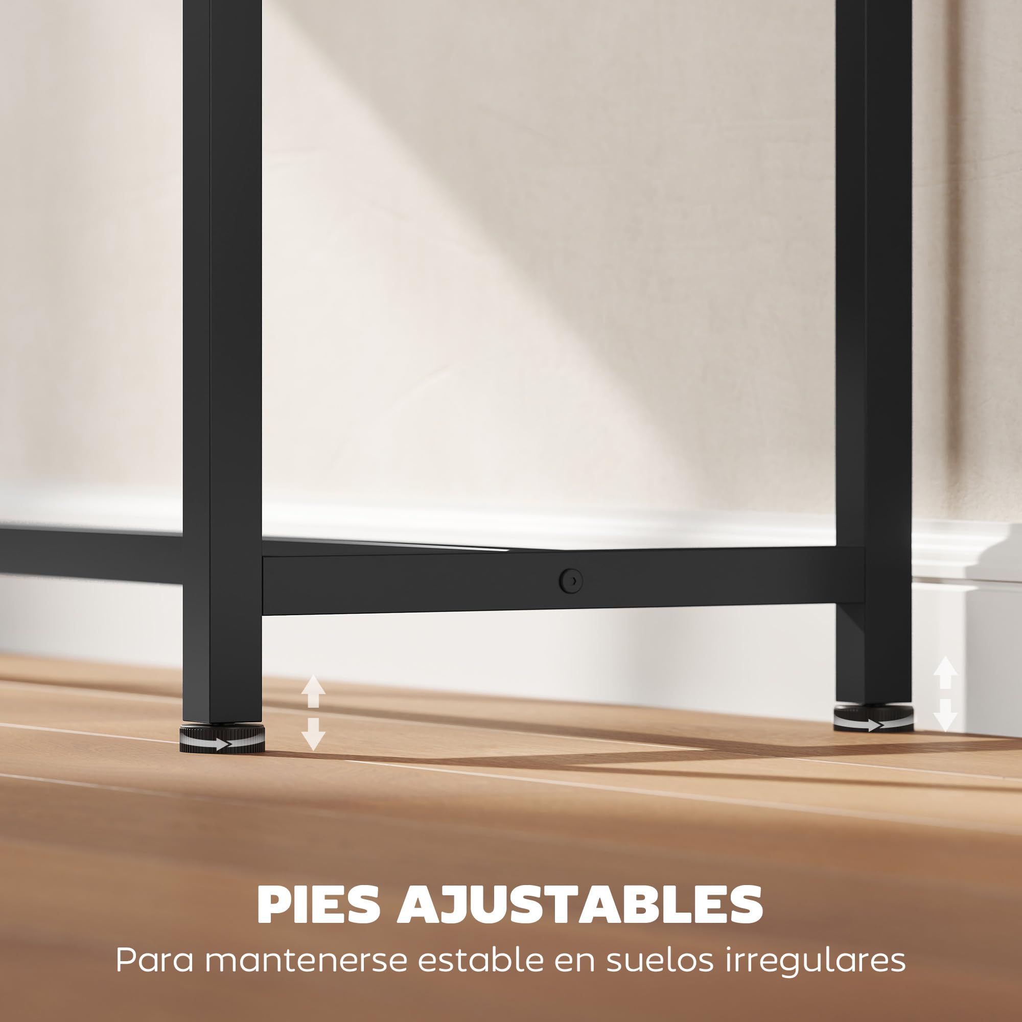 HOMCOM Mesa Consola Moderna Consola Recibidor Estrecha 100 cm Blanco | Superficie con Efecto Mármol, Estante Abierto, Marco de Metal, Mesa de Sofá, para Entrada Sala de Estar